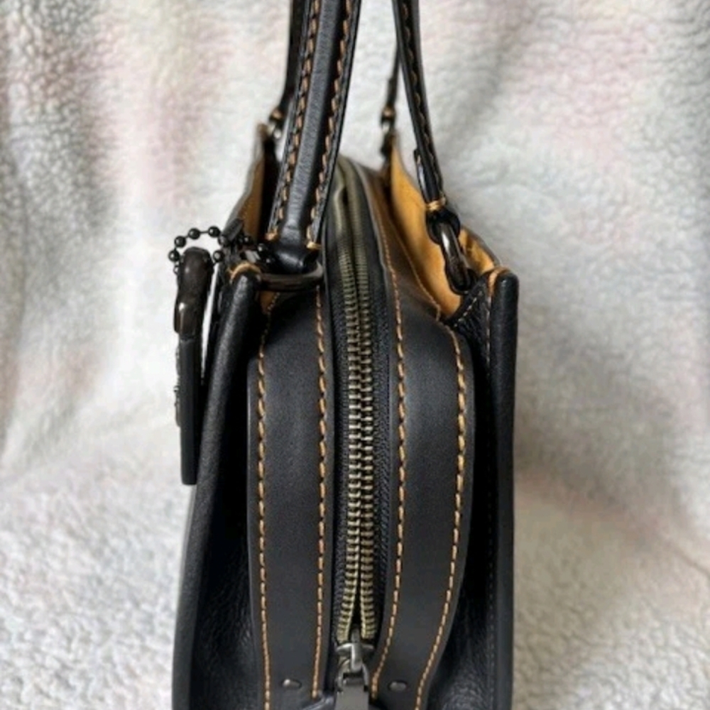Coach 1941 ROGUE  Shoulder Bag Black/ Yellow Stitching - Picture 8 of 14